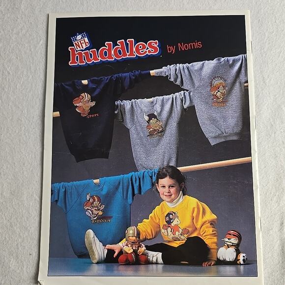 NFL Huddles Sweatshirts For Cross Stitchers VTG Vol 403 Kidcore Football Mascots - Picture 2 of 4
